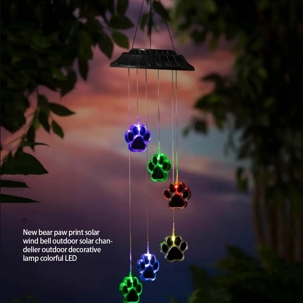 

Solar Windchime Light Fashion Animal Pawprint Decoration Lamp Outdoor