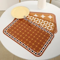 retro light luxury pu western food mat thermal insulation pad household hotel bowl pad waterproof kitchen placemat