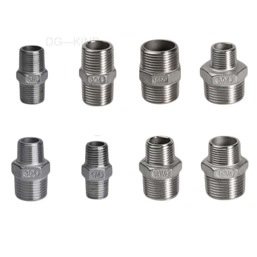 

304 stainless steel bspt 1/8" 1/4" 3/8" 1/2" 3/4" 1" 11/4" 11/2" 2" male thread junction pipe connector fittings adapter