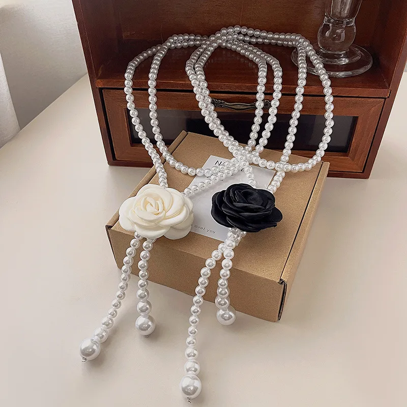 Camellia Pearl Waist Chain Belt Women's New Decorative Dress Chain Thin Waist