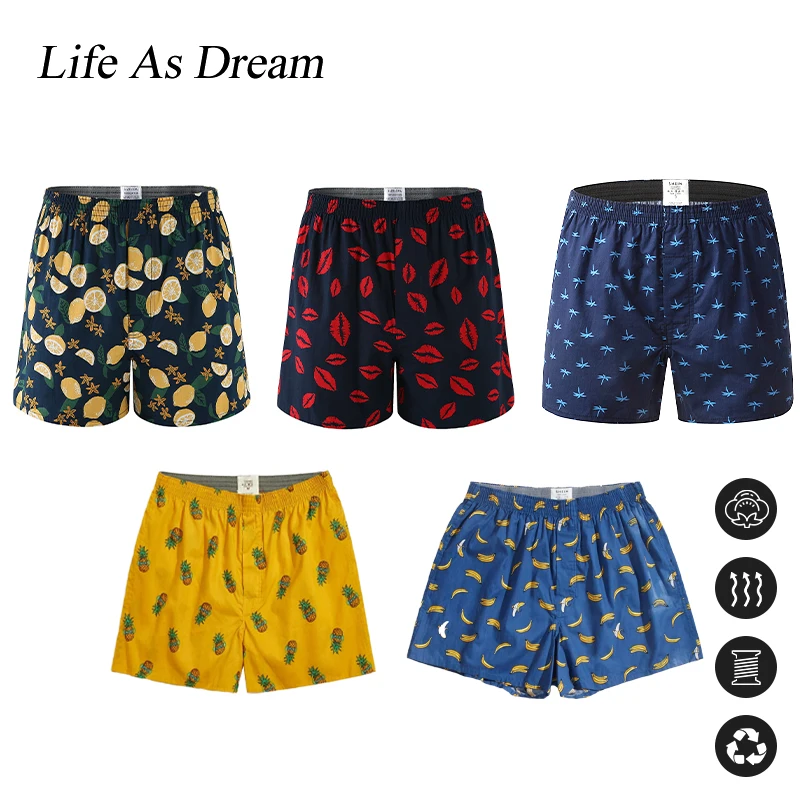 

3PCS Men Shorts Boxer Cotton Loose Shorts Multicolor Male Plain Underwear Homewear Plus Size Comfortable Homewear Boxer For Man