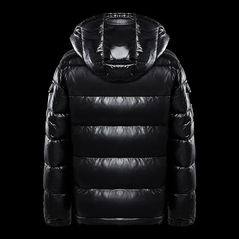 Мужской пуховик с капюшоном белой утки теплое глянцевое мужское блестящее