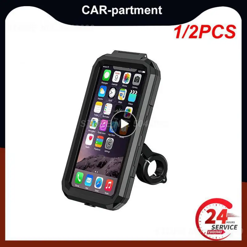 

1/2PCS Waterproof Motorcycle Mobile Phone Holder for 4.7-6.8 Inch Smartphone Mount Rearview Mirror Anti-shake Holder with Touch