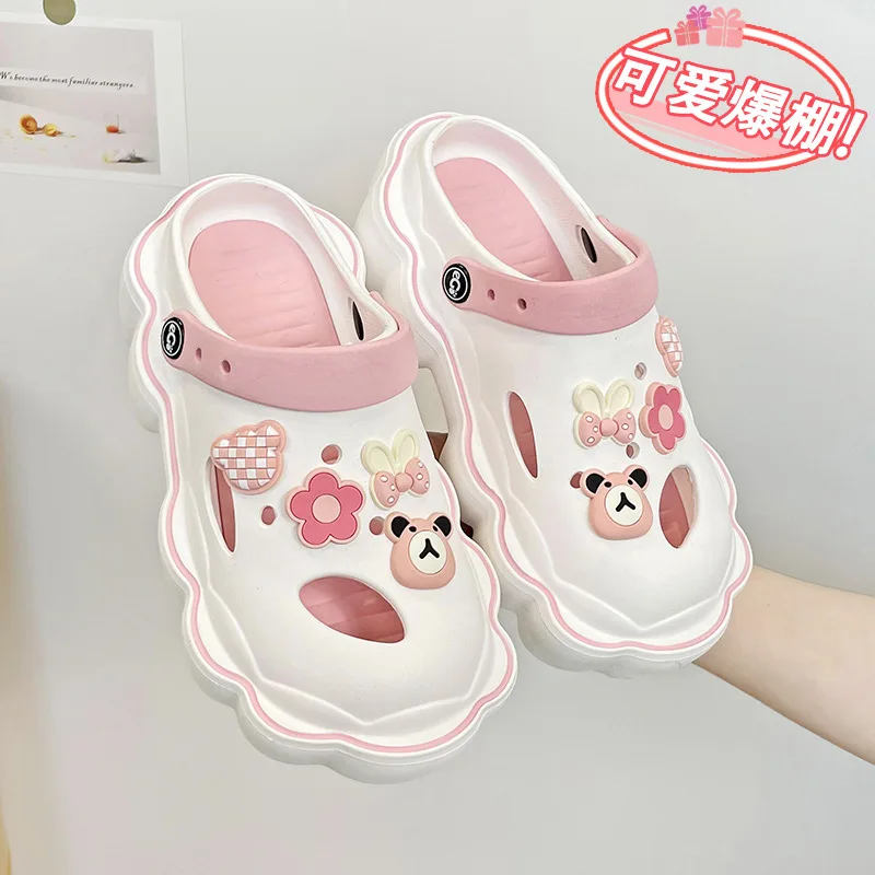

Women Sandals Hole Shoes Girl Beach EVA Light Home Slippers Outdoor Summer Wading Non Slip Sneaker Carton Clogs Female Hole Shoe