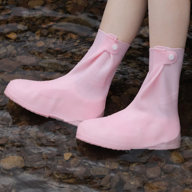 Top Quality Mid-calf Washable Shoe Covers TPE Double Bottom Anti-slip Cover Shoes Unisex Waterproof Silicone Rubber Rain Boots