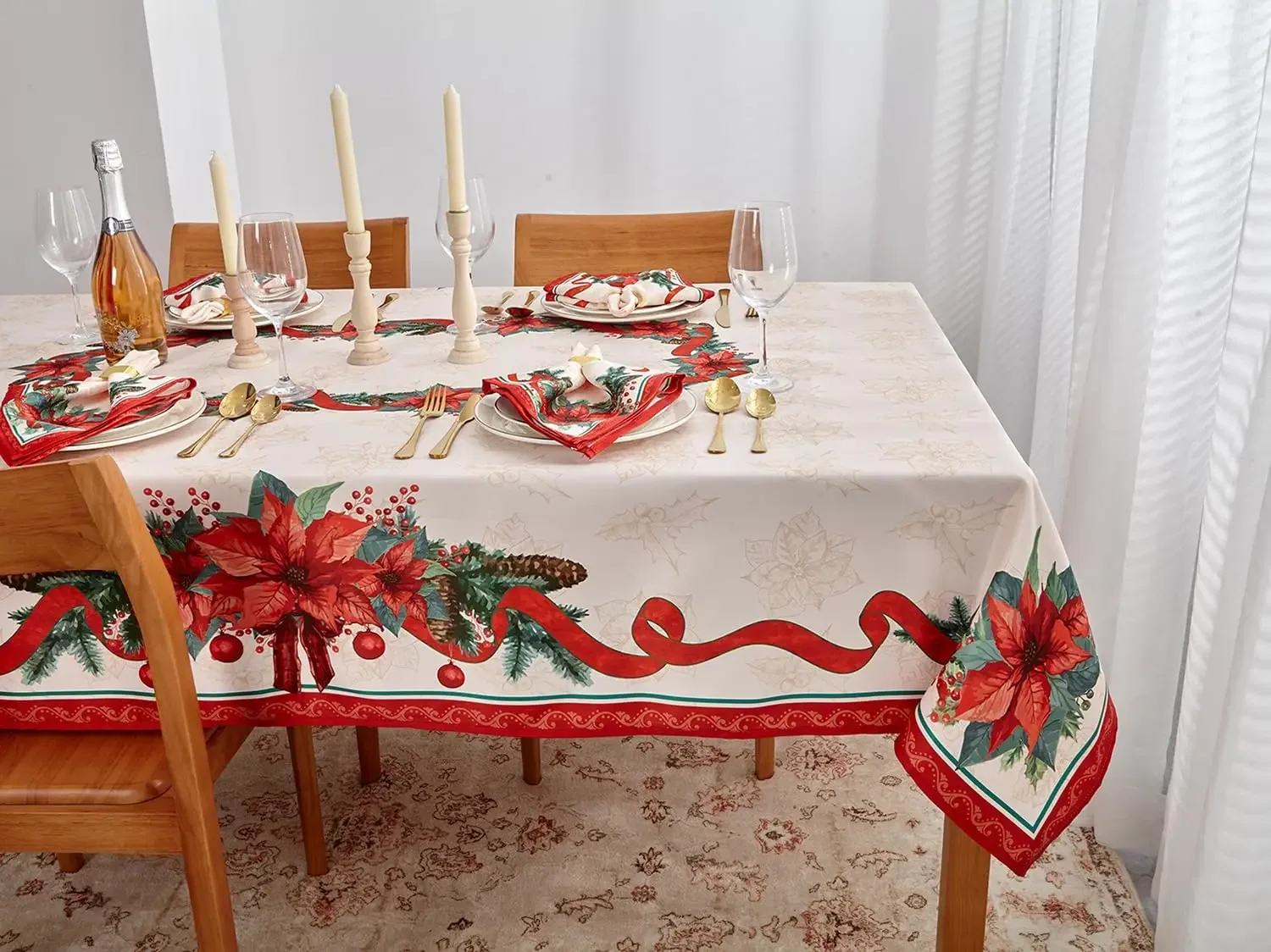 Рождественская водонепроницаемая скатерть