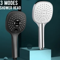 shower head bath faucet 3 modes blacksliver high water pressure abs round chrome water saving wall mounted bathroom accessories