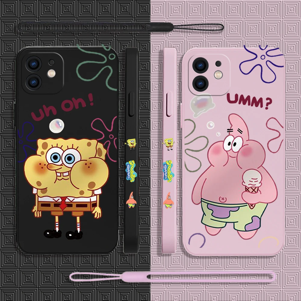 

Best Friend Of Spongebob Patrick Star Phone Case For iPhone 14 13 12 11 Pro Max Mini X XR XS MAX Plus Liquid Silicone Cover
