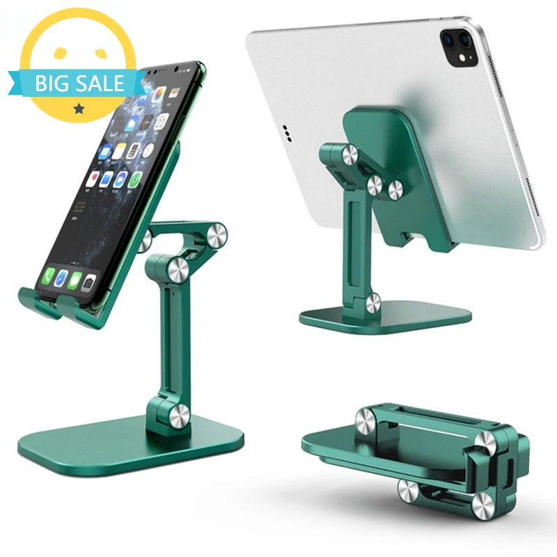 

Three Sections Foldable Desk Mobile Phone Holder For IPhone IPad Tablet Flexible Table Desktop Adjustable Cell Smartphone Stand