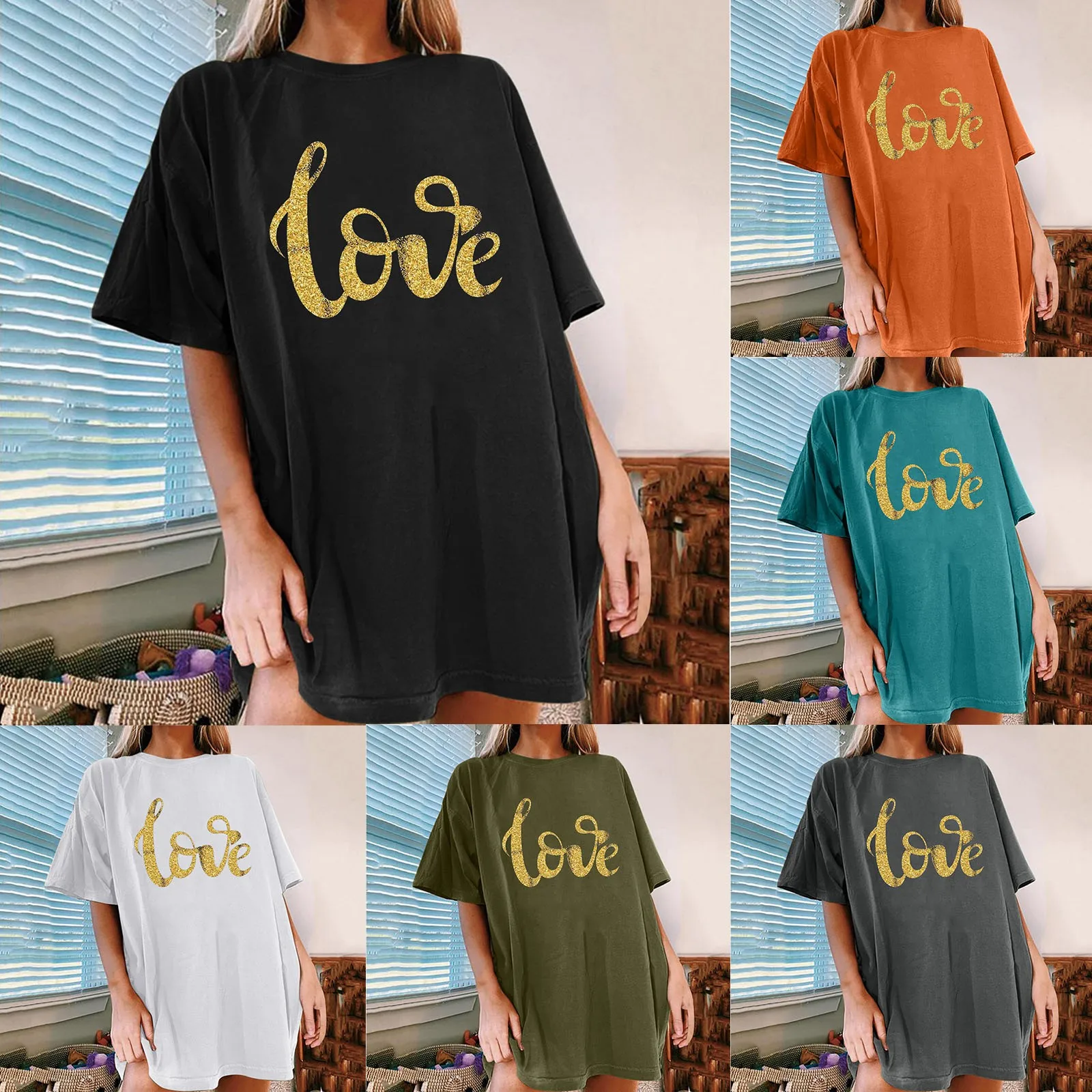 

Женская Повседневная рубашка, топ с коротким рукавом, Винтажная Футболка с принтом, оверсайз, эстетичный пуловер, Темный