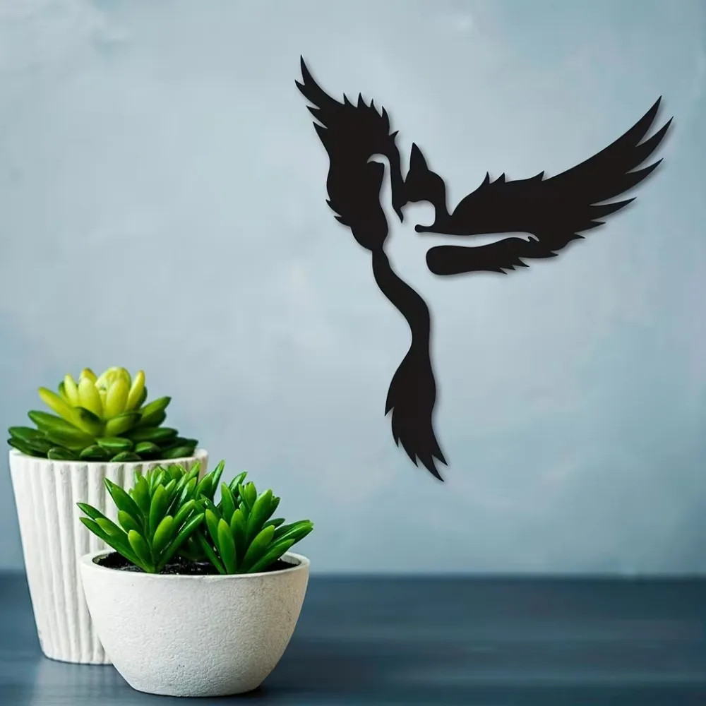 1 Шт. Металлическая Настенная Скульптура Феникса Декор В Форме Человека
