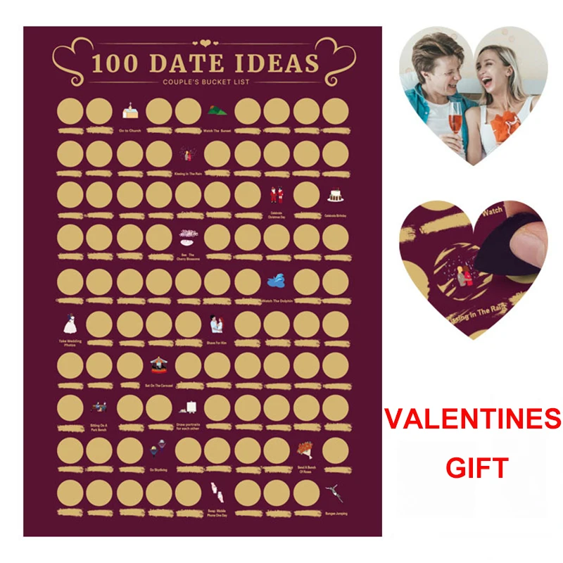 плакаты на стену обои для стен День Святого Валентина подарки нее 100 даты постер с
