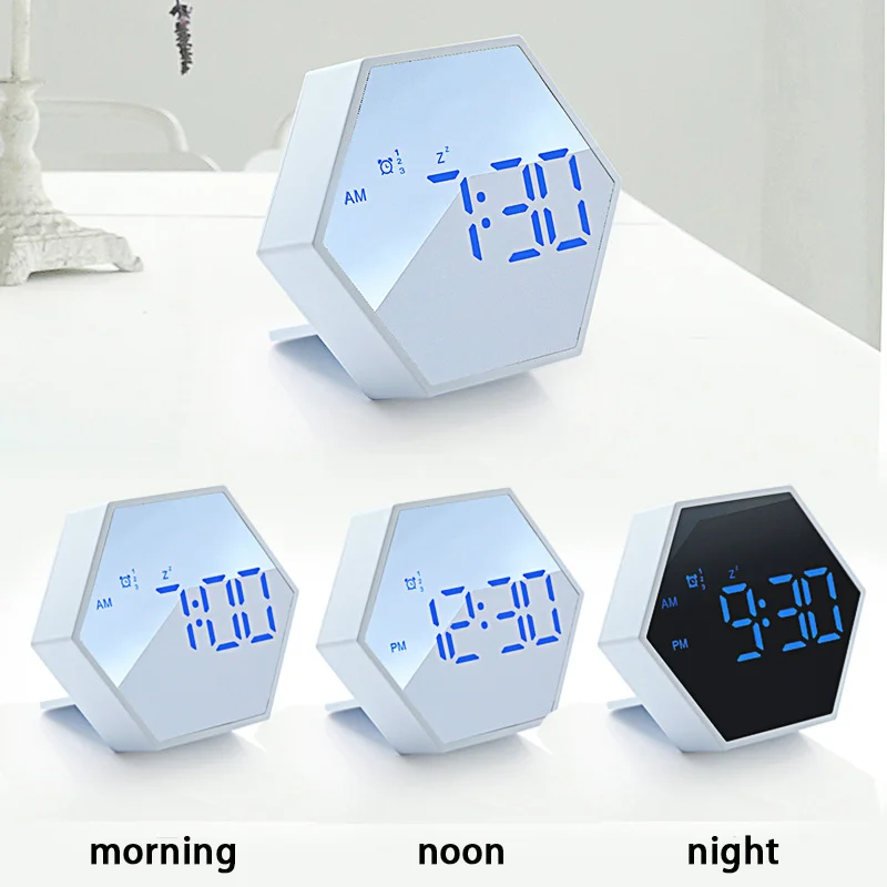 

Зеркальные часы-будильник, кухонный таймер обратного отсчета, фоточасы, подарок для студентов, прикроватные часы, домашний цифровой таймер