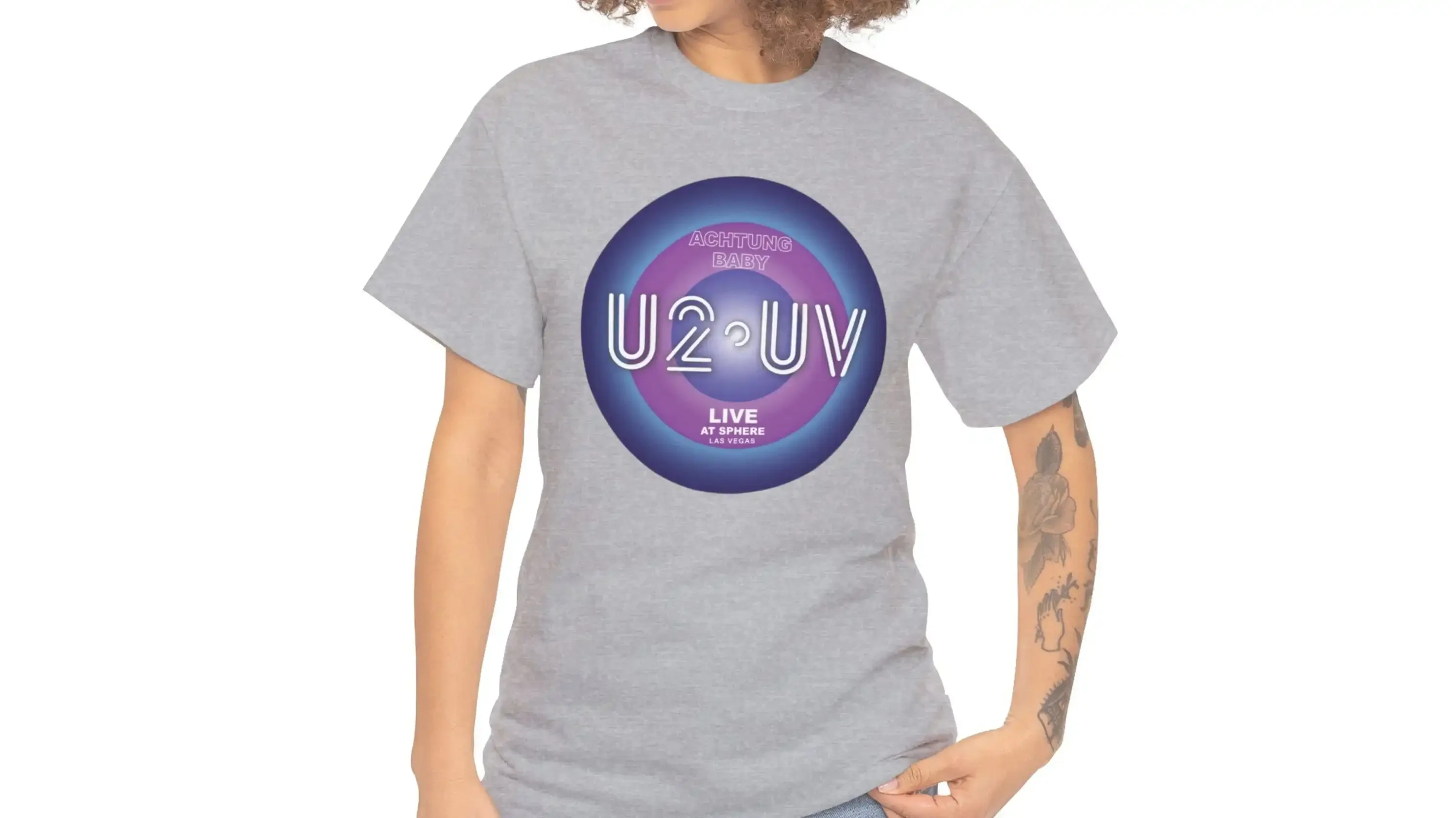 U2 сферическая футболка U2UV концерт Вегаса 2024 парные рубашки ирландская рок-группа