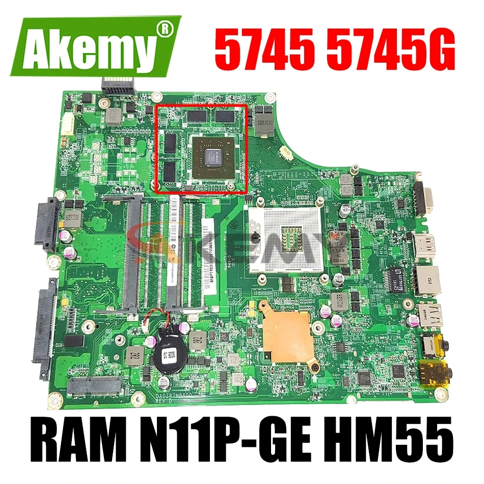 

For Acer aspire 5745 5745G laptop motherboard 4 RAM N11P-GE HM55 MBPTX06001 DA0ZR7MB8D0 DA0ZR7MB8F0 Mainboard 100% fully tested