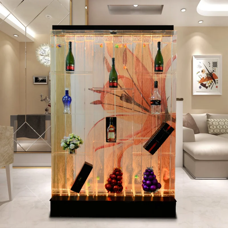 Customized Water Curtain Wall Wine Cabinet Living Room Screen Hallway Bubble Partition Water Wall Humidified Acrylic