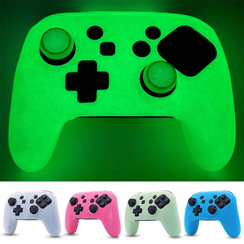 

Glow in Dark Luminous Soft Silicon Case For Switch pro Games Accessories Gamepad Joystick Cover For Switch pro Controller Skin