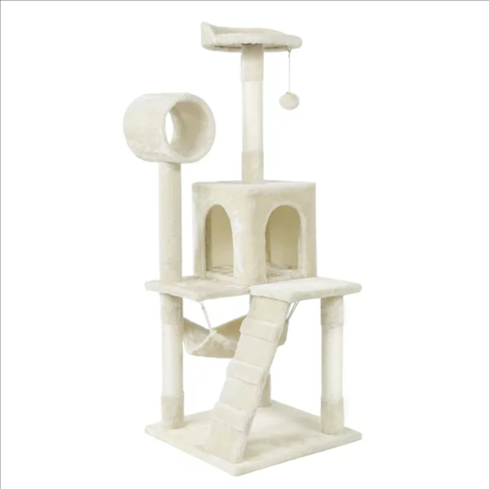 

Cat Tree & Condo Scratching Post Tower, Beige
