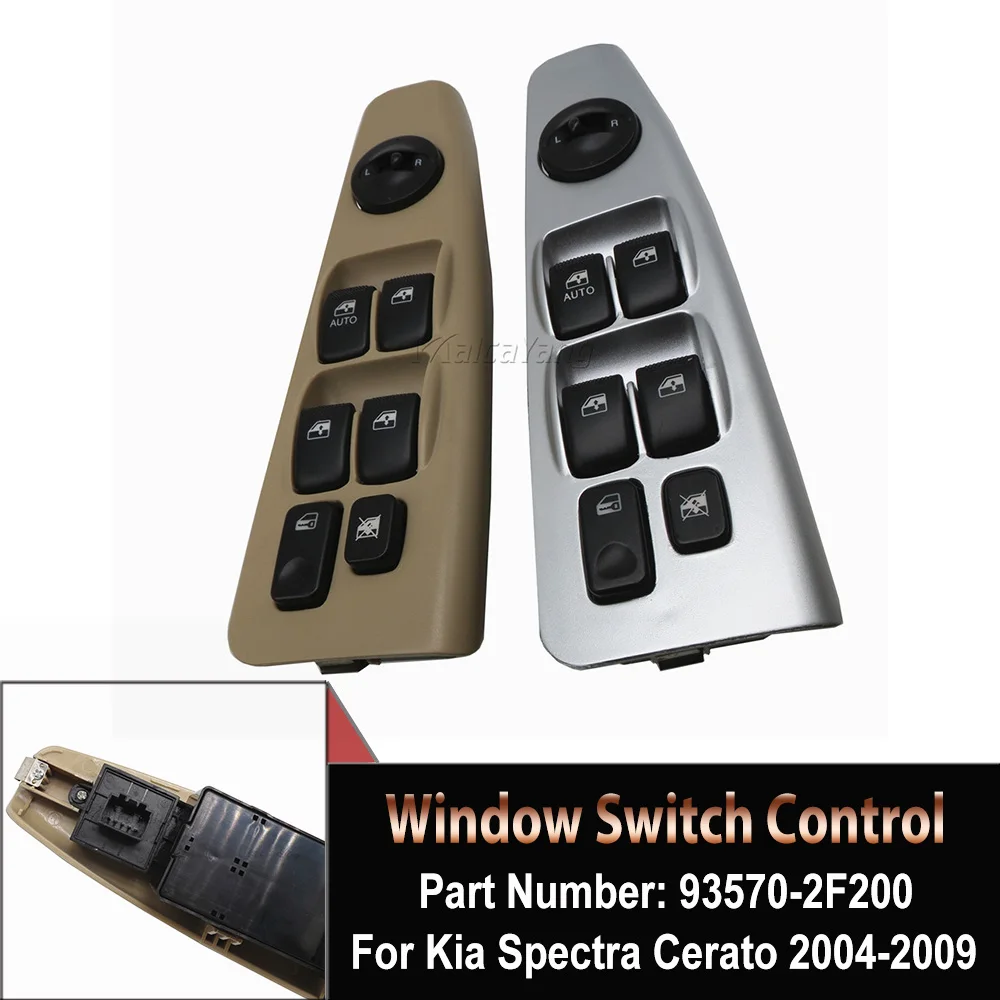 

For Kia Spectra EX LX SX Sedan 4-Door 2005-2009 Electric Power Master Window Control Switch Button Parts 93570-2F200 935702F200