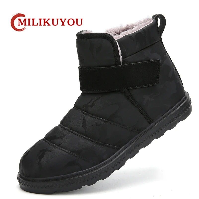 

Brand Women's Men's Boots Impermeable Boots Men Plush Warm Cotton Shoes Fashion Light Big Size 2022 Winter High-Top Men Sneakers
