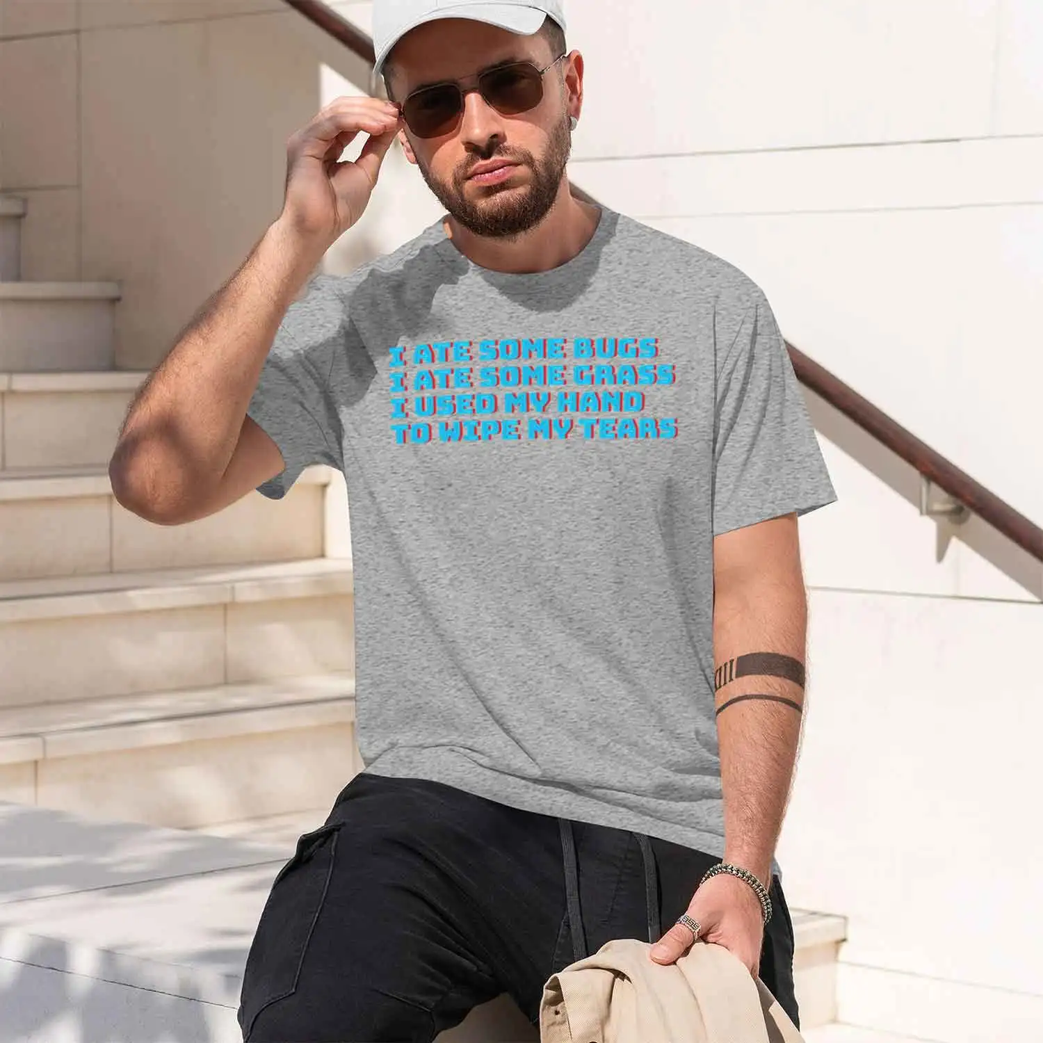 Фото Футболка Nao Ate Some s Quote Sticker 2026, новая модель, мужская, с коротким рукавом, круглым вырезом, классическая, повседневная, в различных цветах и размерах, для Dai №4