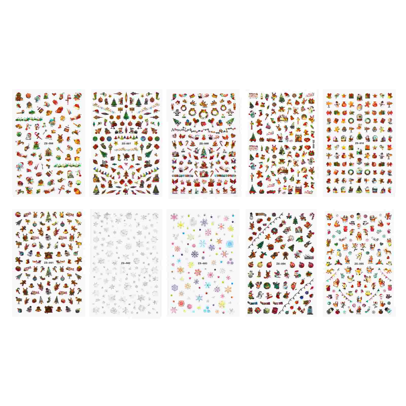 

10Pcs Nail Stickers Safe Nail Supplies Nail Decals Nail Decoration for Lady