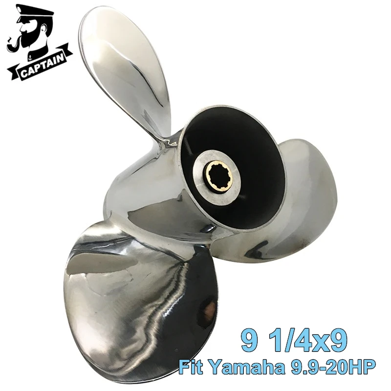 

Captain Boat Marine Propeller 9 1/4x9 Fit Yamaha Outboard Motor Engines 9.9 HP 15HP 20HP Stainless Steel 8 Tooth Spline 3 Blades