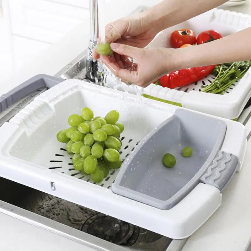 

Multifunction Kitchen Chopping Blocks Sinks Drain Basket Cutting Board Vegetable Meat Tools Kitchen Accessories Chopping Board