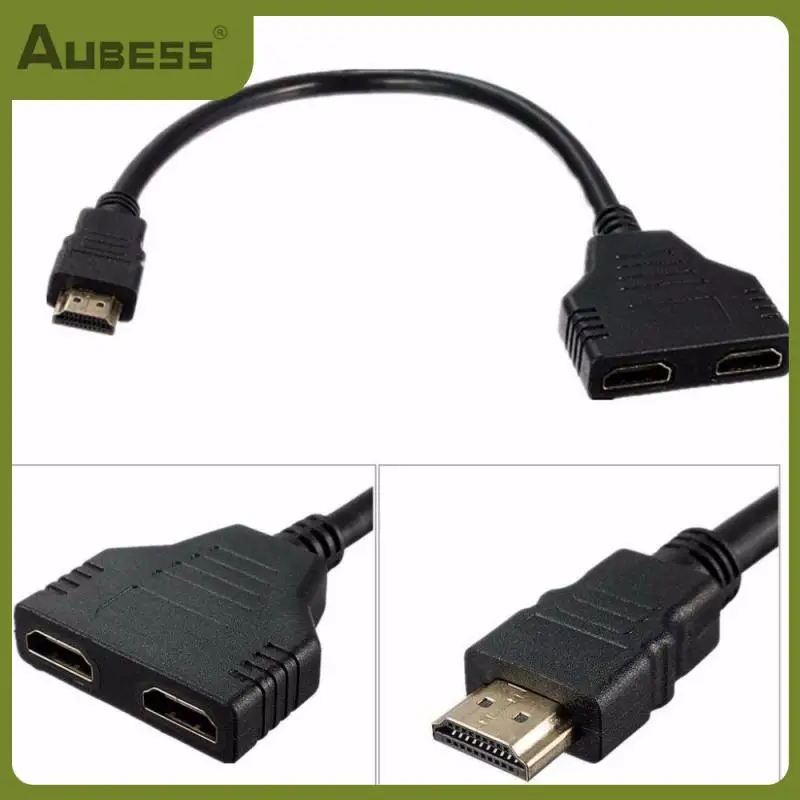 

Адаптер для передачи сигнала Портативный 1080p HDMI-совместимый адаптер высокого качества 1 в 2 разветвитель кабель 30 см