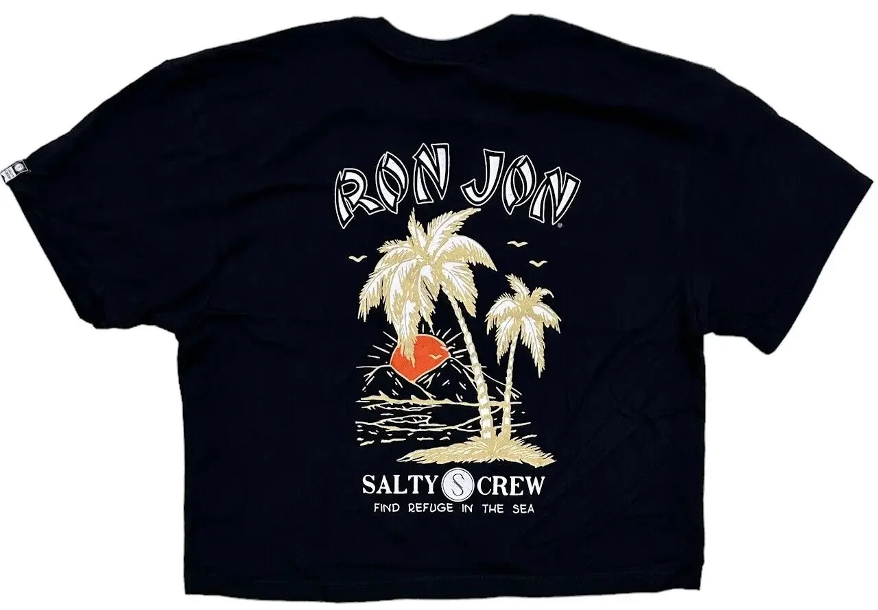 Женская укороченная футболка свободного кроя Salty Crew X Ron Jon Surf Shop Boyfriend