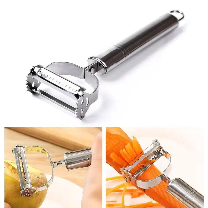 

1pcs Vegetable and Fruit Peeler Multifunctional Julienne Peeler Stainless Steel Durable Potato Slicer Shredder Carrot Peeler