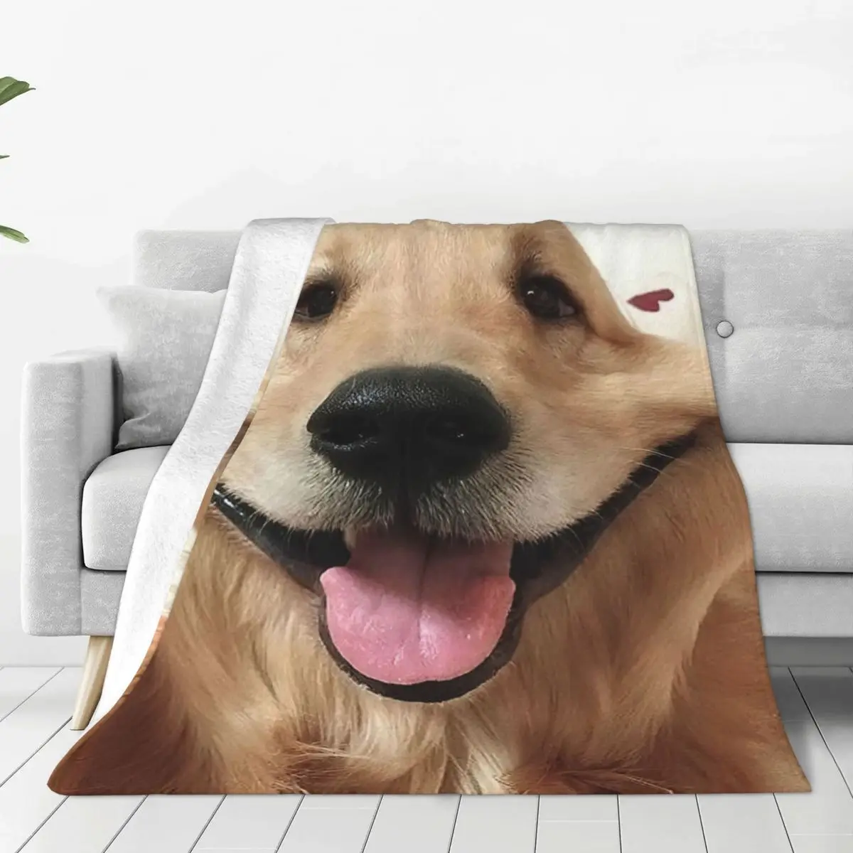 

Dog's Happy Face Bed Blanket Flannel Blanket Flannel Blanket Air conditioning blanket