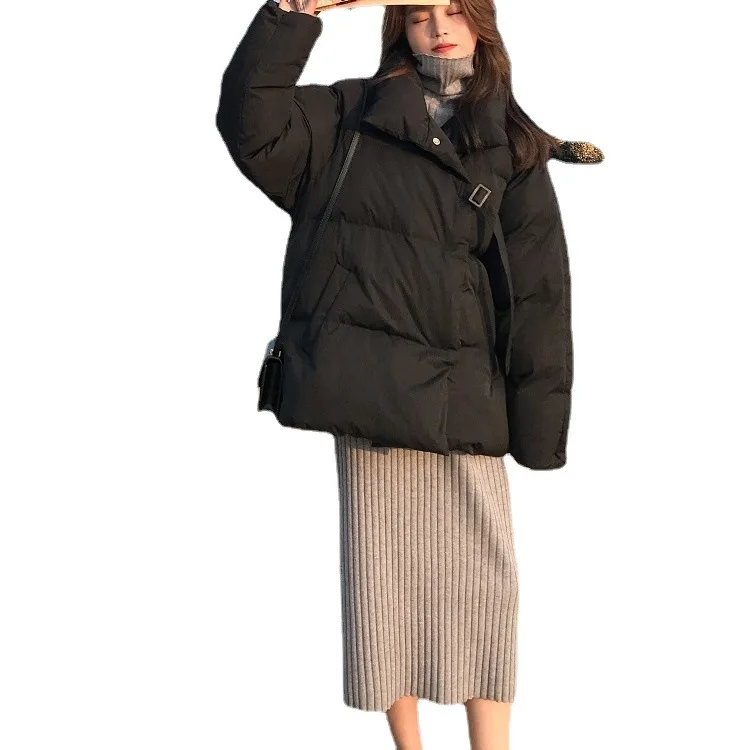 Winter loose coat short casual cotton padded jacket women