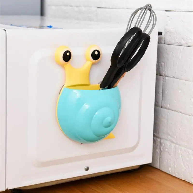 

Wall Mount Toothpaste Dispenser Cartoon Holder Snail Cartoon Sucker Suction Toothbrush Rack Toothbrush Toothpaste Organizer