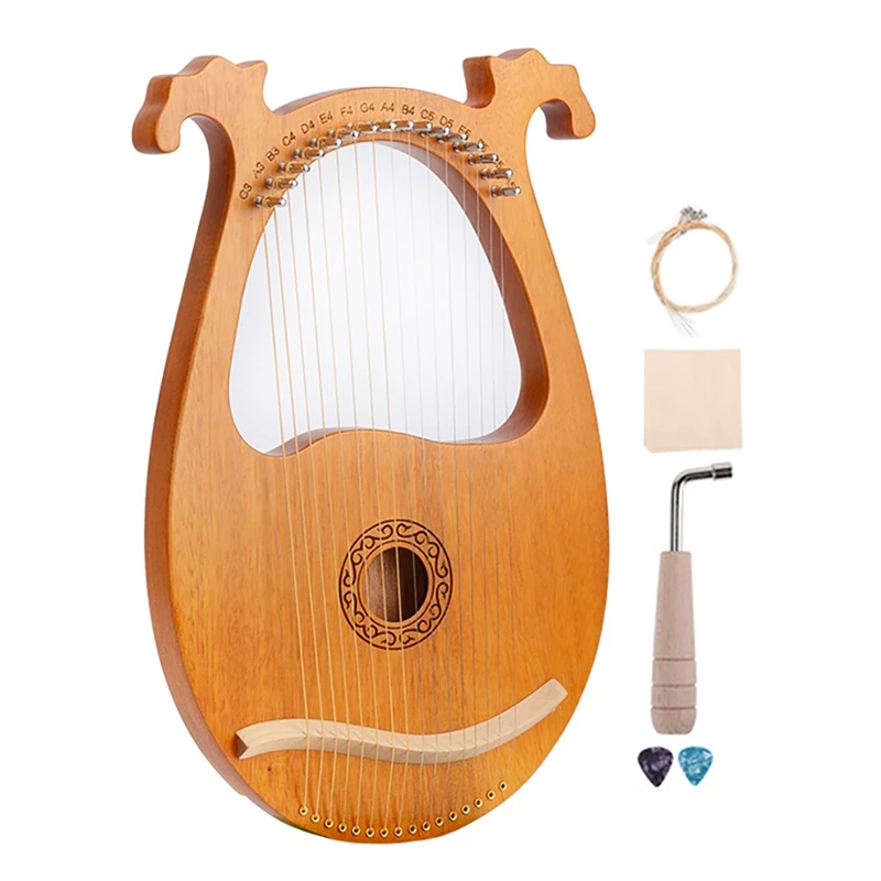 

16 String Lyre Harp Mahogany Lyre Harp With Tuning Wrench For Both Kids And Adults Bbeginner Music Lovers Best Gift