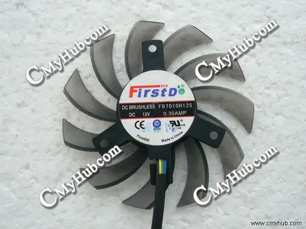 Для Firstd FD7010H12S DC12V 0.35AMP 7510 7 см 75 мм 75x75x10 4Pin 4Wire Graphics охлаждающий вентилятор