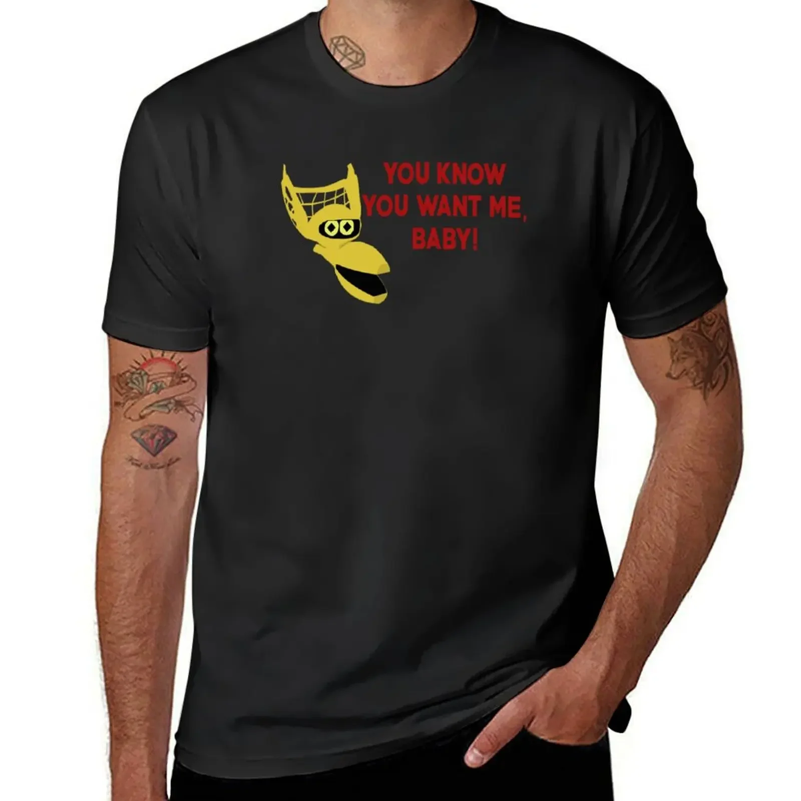Вы знаете что вы хотите меня малыш! Мужская Винтажная футболка с графическим
