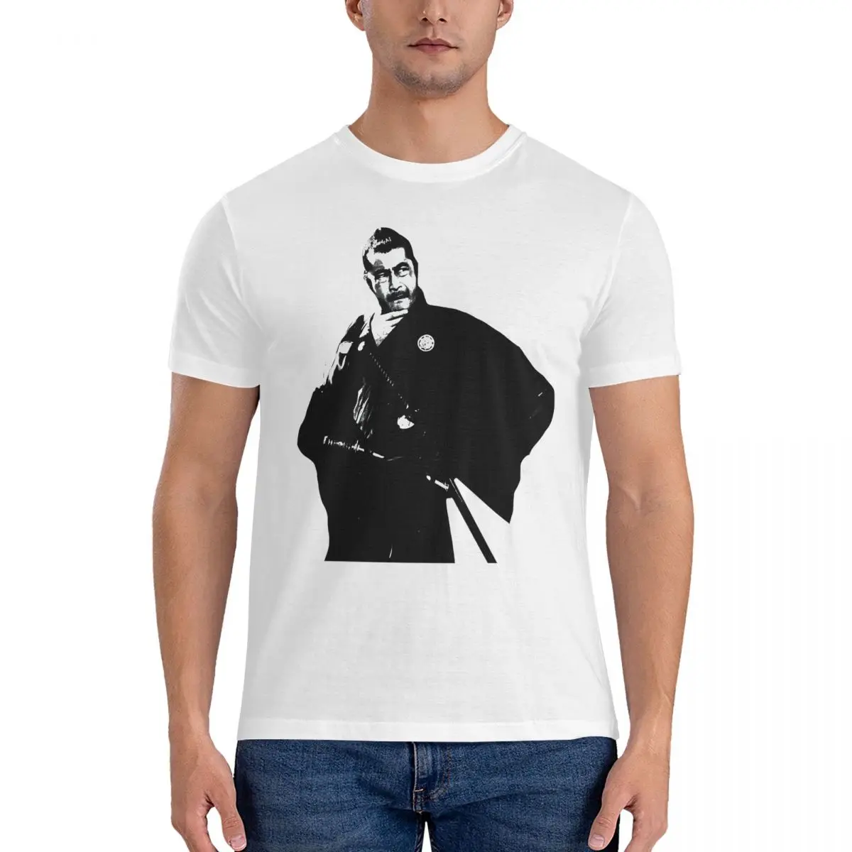 Футболка yojimbo мужская с принтом уникальная трехкомпонентная футболка круглым