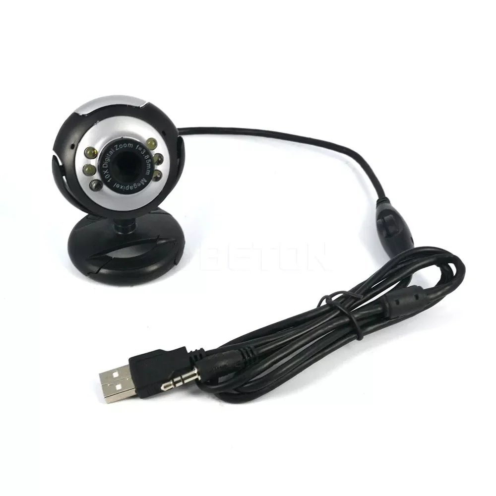

Digital HD Webcam Camera 30.0 Mega Pixels 6 LED Web Cam With Microphone USB 2.0 For Skype For MSN PC Laptop