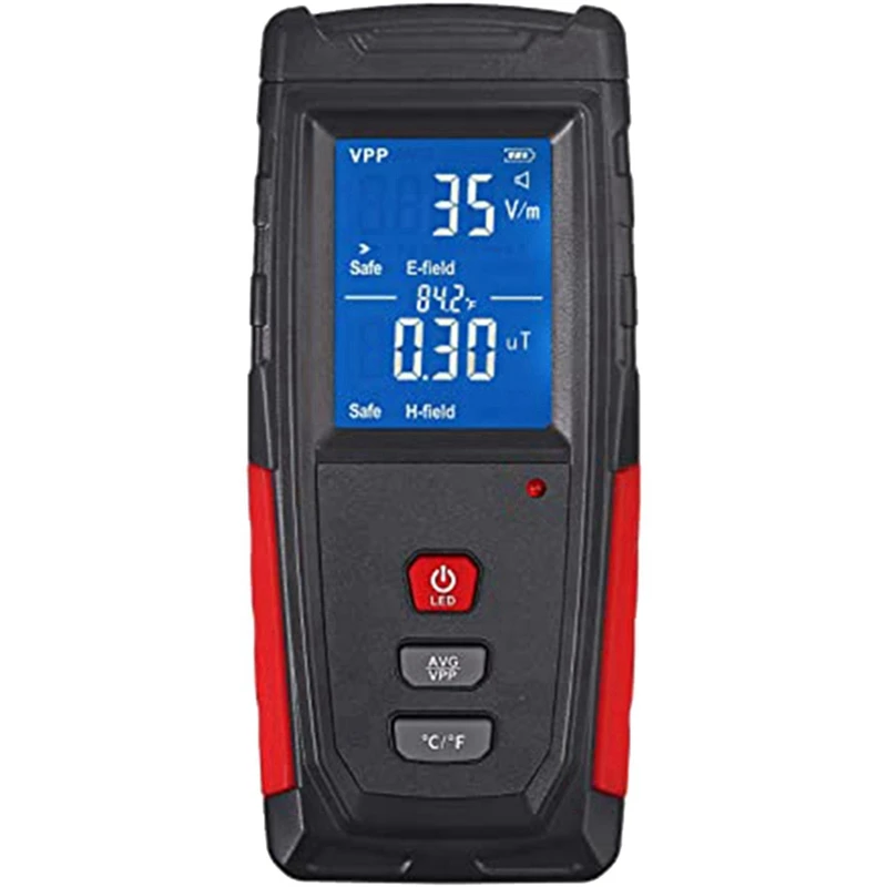 

1Set Sound And Light Alarm EMF Tester (1-1999V/M, 0.01-99.99Μt) Handheld ABS Plastic