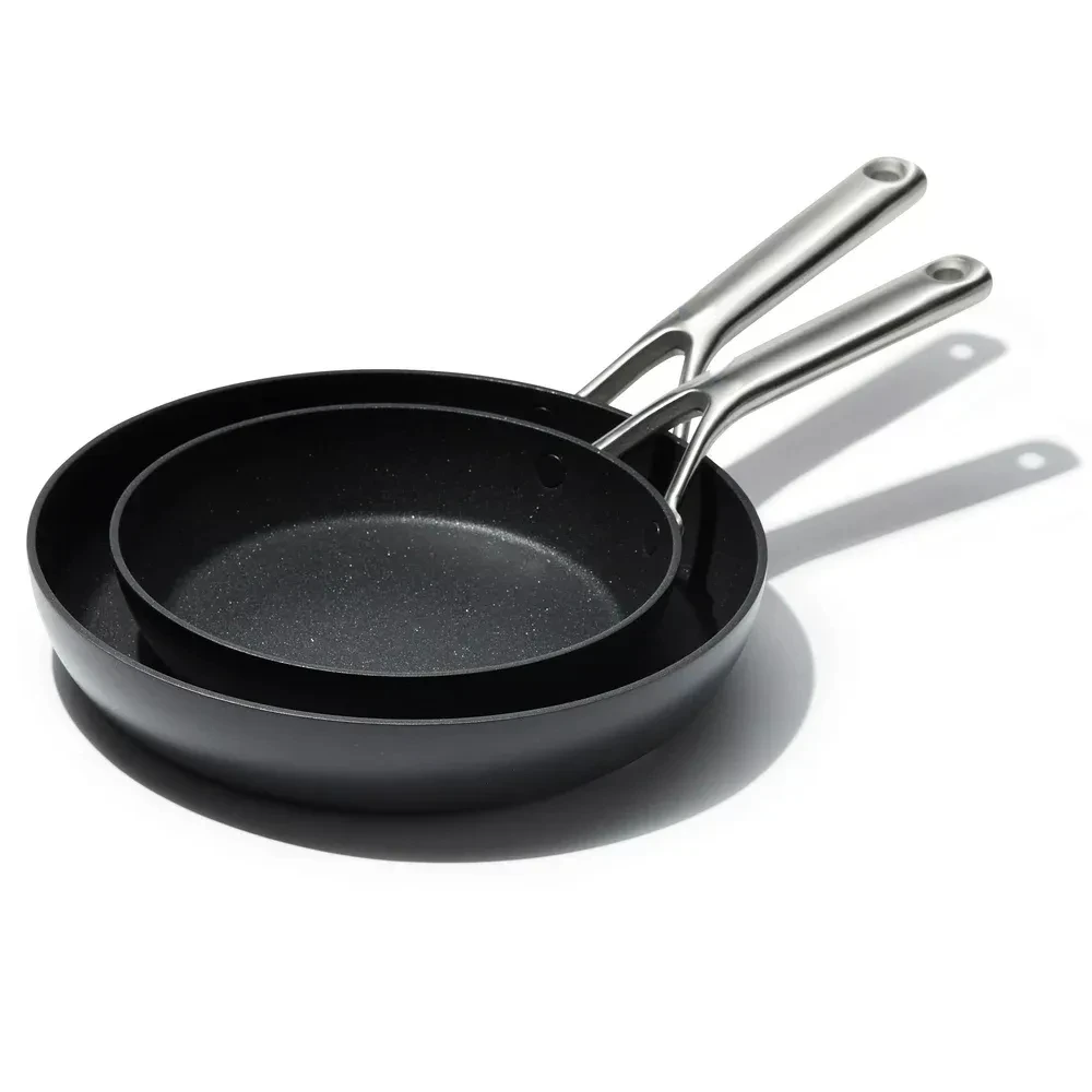 

Hard Anodized PFAS-Free Nonstick, 8" and 10" Frying Pan Skillet Set, Induction, Diamond reinforced Coating, Dishwasher Safe, Ove