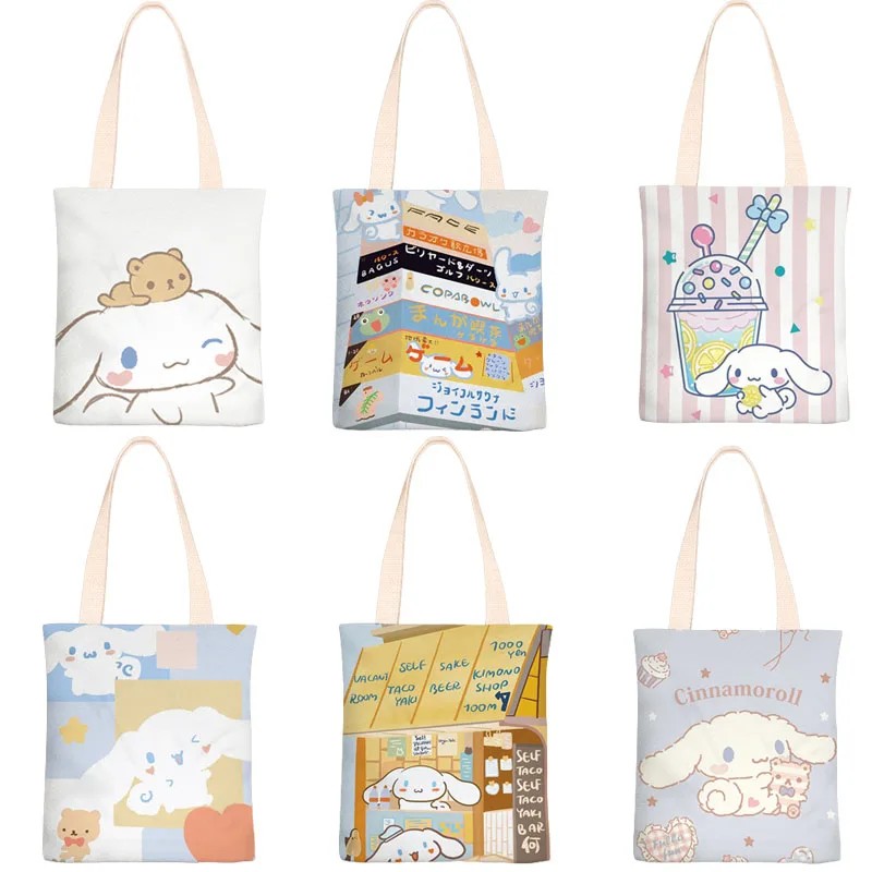 

Кавайная Sanrios Hellokittys Kuromi Cinnamoroll симпатичная мультяшная аниме Холщовая Сумка на одно плечо простая милая и милая сумка-мессенджер
