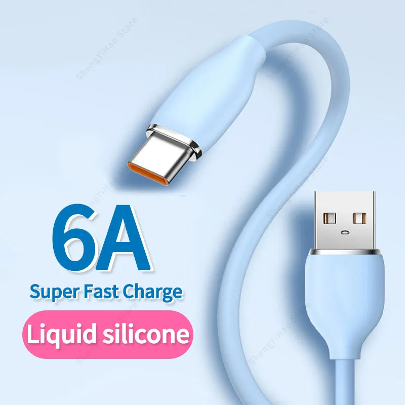 

Liquid Soft Silicone Data Cord For Huawei P40 Mate 30 Samsung S20 S9 S8 Xiaomi Redmi Phone Fast Charging Wire USB Type C Cable