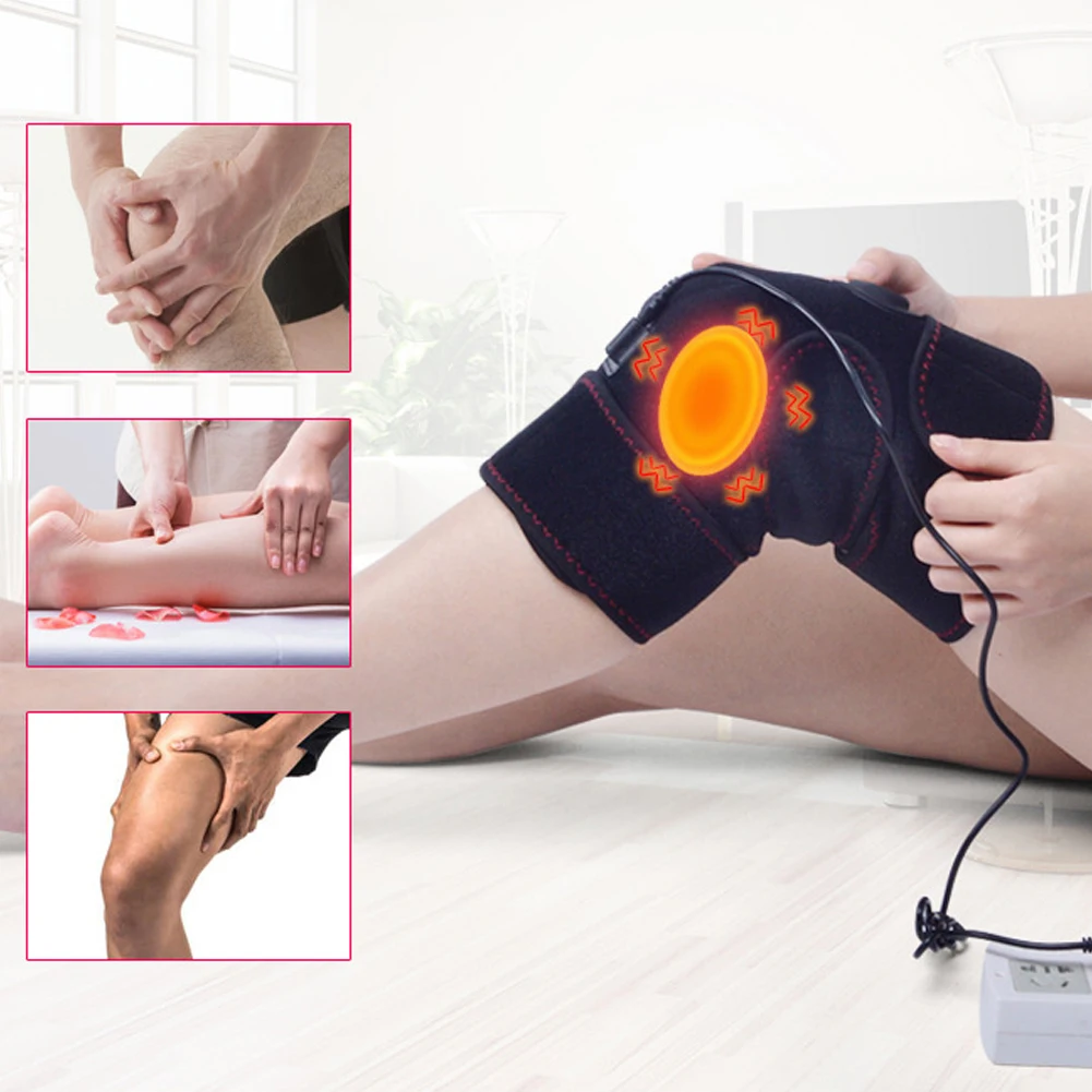 Электрический массажер с подогревом для ног наколенники поддержка