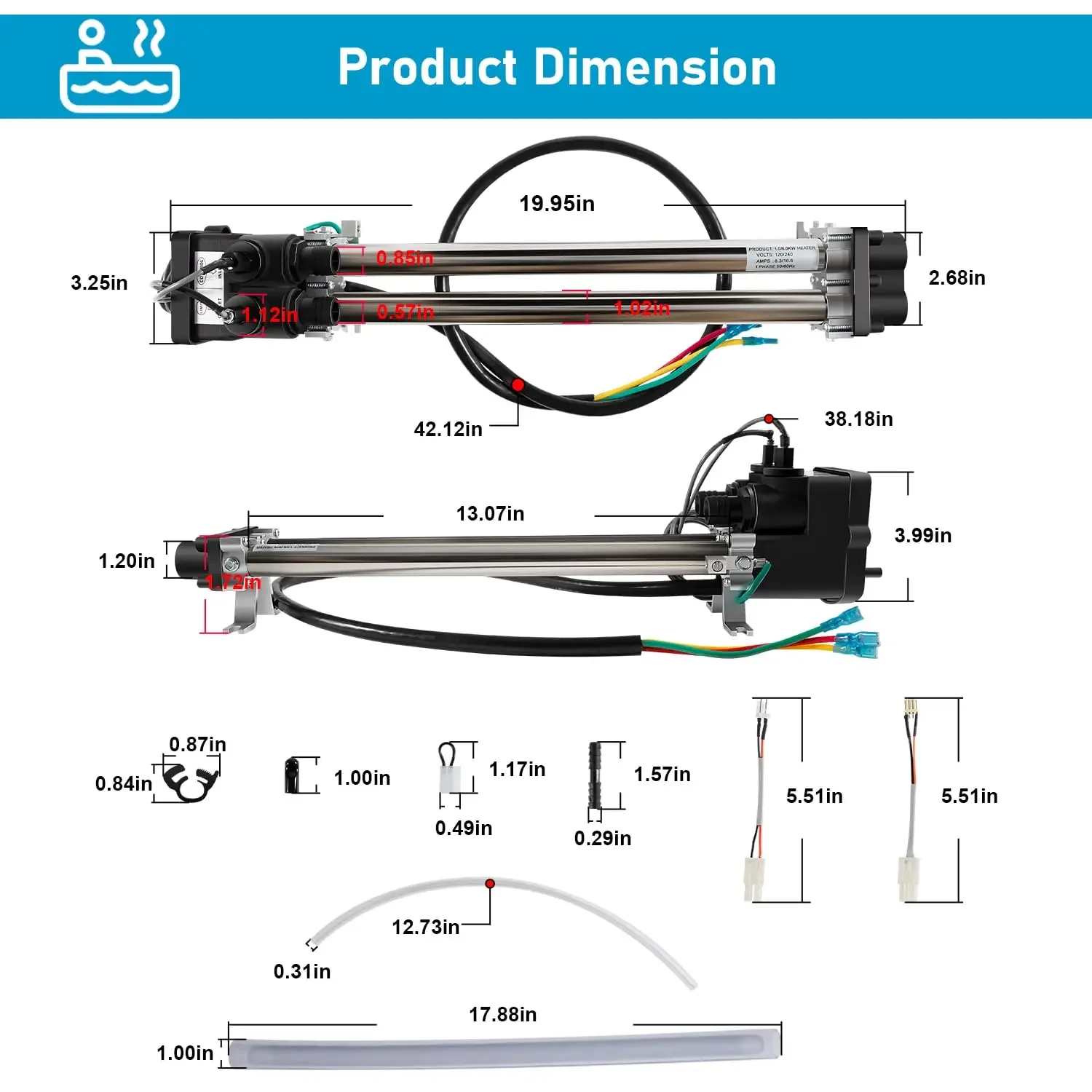 C3160-2S Двухстворчатый нагреватель с низким потоком в сборе 4 0 кВт для Watkins/Hot Spring/Tiger