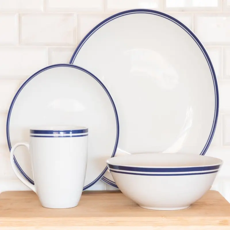 

Vibrant Blue 16-Piece Ceramic Dinnerware Set - Perfect for Parties, Gatherings and Everyday Use!