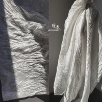 white pleated tulle fabric irregular folds miyaked style diy patchwork decor various skirts gown dress designer fabric