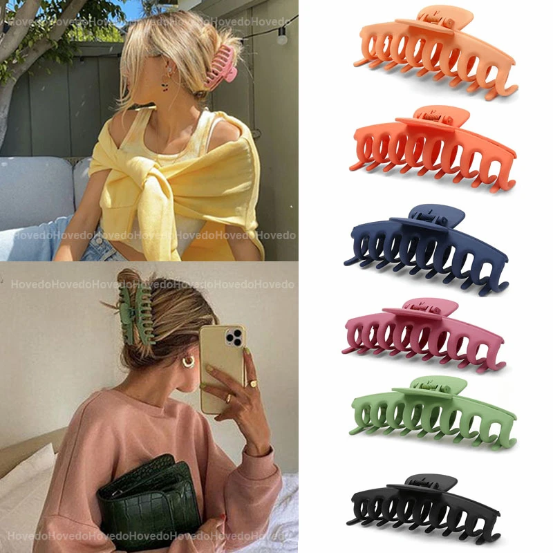 

Sweet Female Frosted Color Grab Claw Clips Makeup Bath Hair Grab Hairpin Big Clip Korean Hairpin Accessories For Women