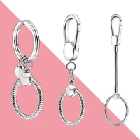 hot sale 925 sterling silver keychain moments key ring fit original european pandora charm beads diy women jewelry making gift