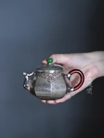 eight square beast mouth sterling silver teapot sterling silver 999 handmade japanese style silver plated carved silver tea